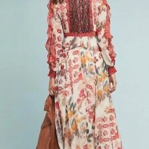 Anthropologie Akemi + Kin Alari ruffled long sleeve Maxi Dress